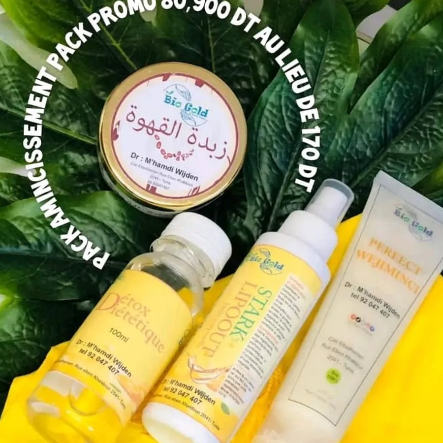 Pack amincissement Bio Gold : détox diététique, Stark Lipout, Perfect Wehminci et beurre de café